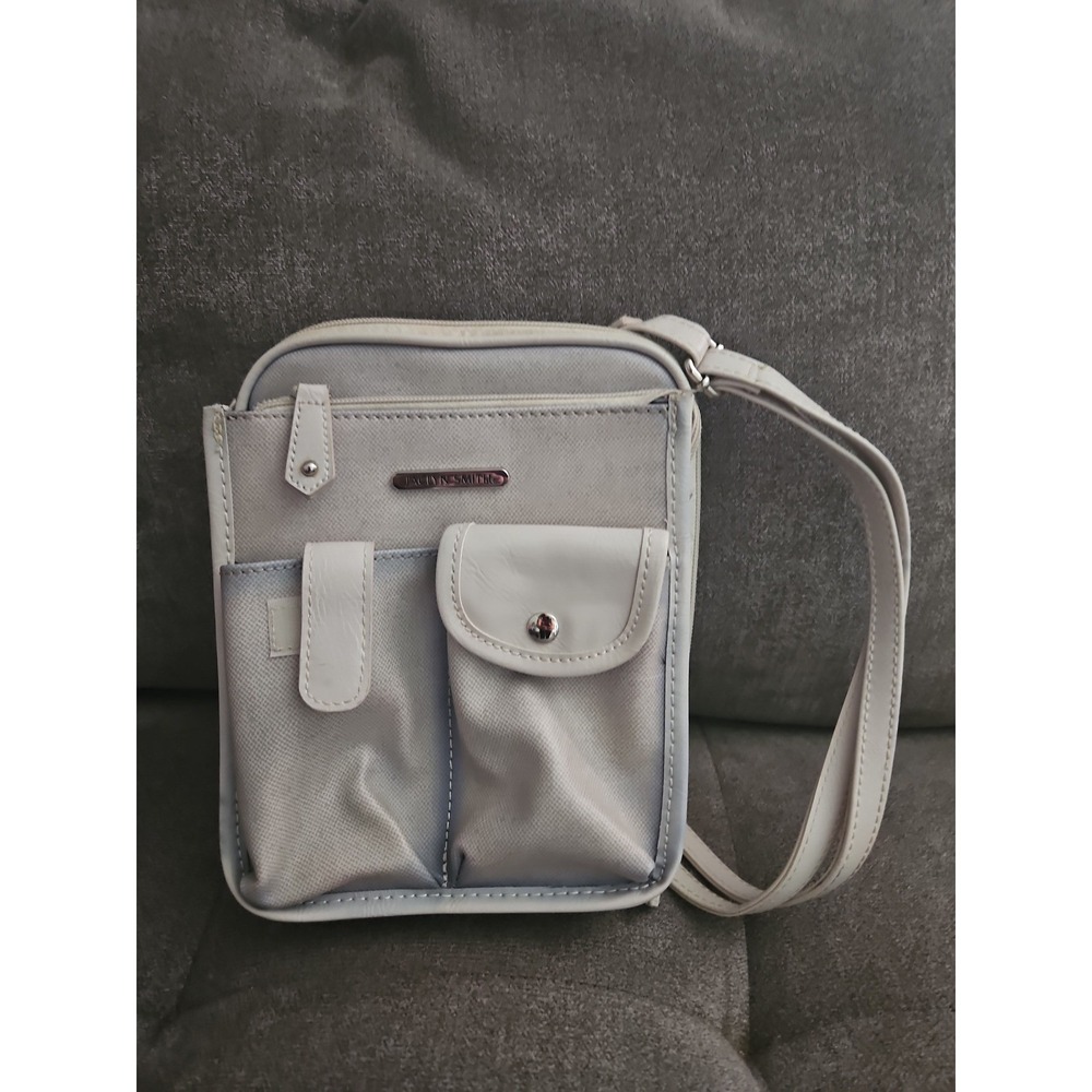 Jaclyn Smith Taupe Crossbody Organizer Bag - Multi-Pocket Tech & Travel Purse